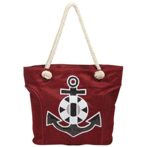 Strandtasche Anchor Shine – maritime Schultertasche mit Pailletten Ankermotiv in 4 Farben