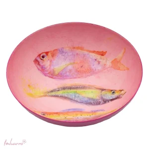 Schale Fish – dekorative Metallschale mit Fischmotiv in Rosa