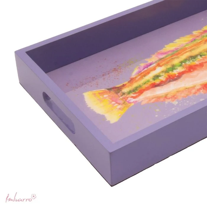 Tablett Fish – dekoratives Serviertablett aus Holz in Lila – Bild 6