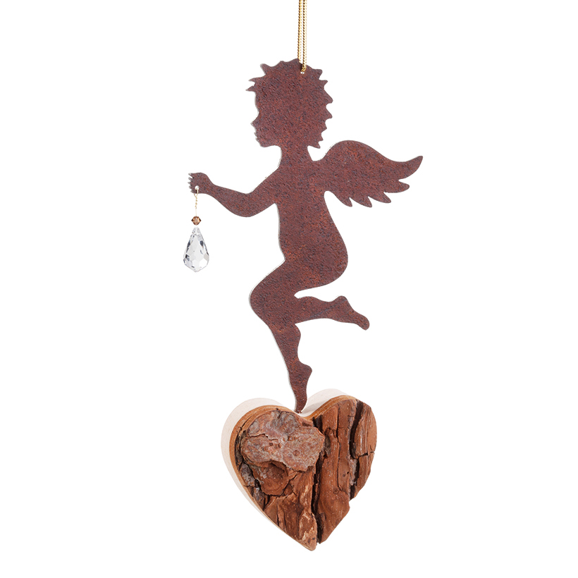 Stahlengel Weihnachtsanhänger 16 cm mit Kristall – Bild 2