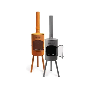 BonFeu BonGiano SP Black Gartenkamin aus Cortenstahl – elegante Feuerstelle & Outdoor Terrassenofen mit Grillfunktion für Garten und Terrasse ⸻