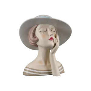 Figur Frau „Lady mit weißem Hut“