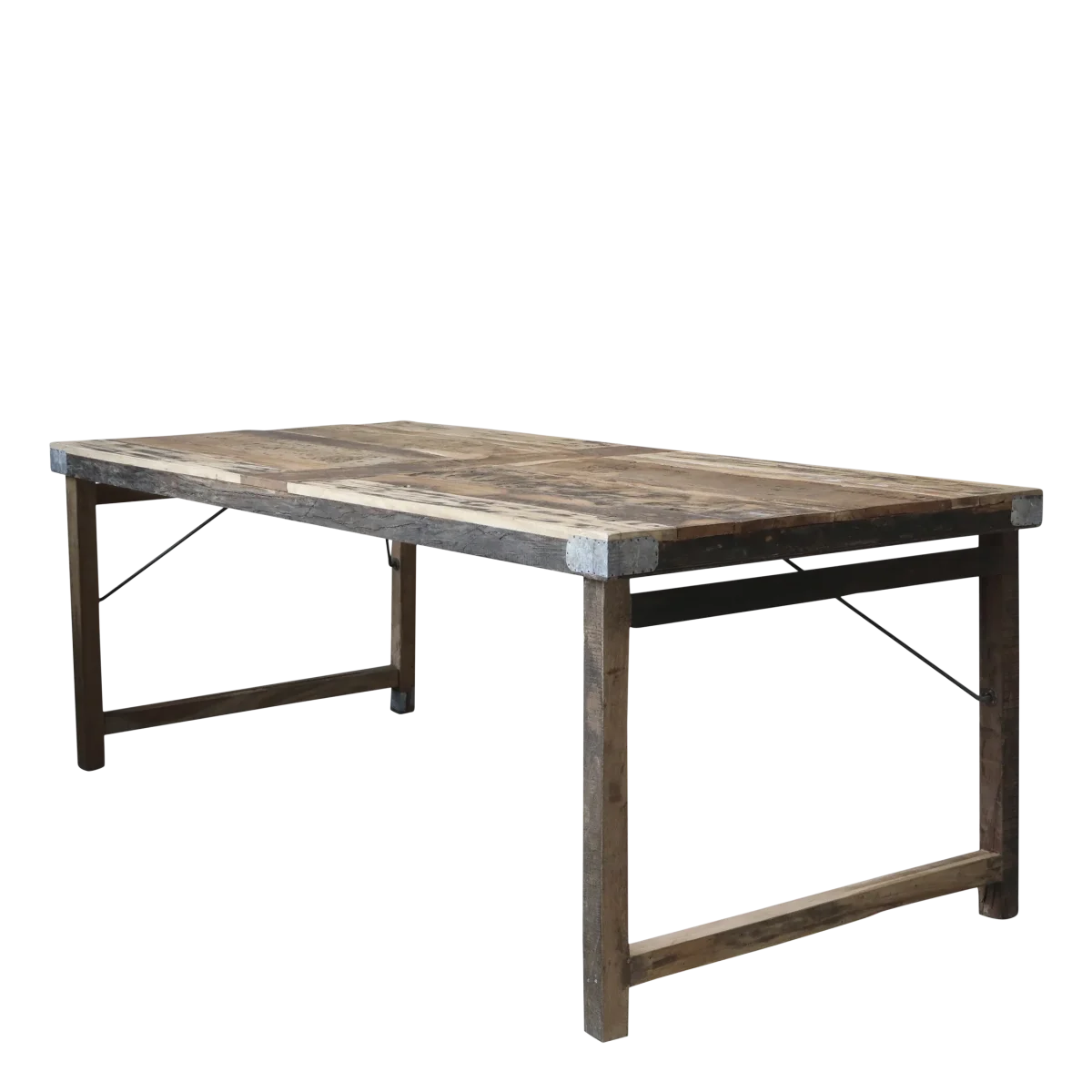 Skandinavischer alter Holztisch aus Recyclingholz Luxurelle Nordic Patina – Bild 9