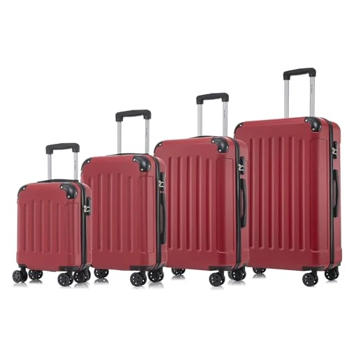 YONSLY® Koffer Suitcase Set, Trolley Reisekoffer, Rollkoffer Handgepäck mit 4 Rollen 360°, ABS Hartschalen, Sicherheitsschloss, Weicher Gummigriff, 210D-Futter (4er Set, S,M,L&XL) – Bild 2