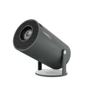 LQWELL® HY300 PRO Mini Beamer, 4K 1080P Unterstützung, mit Android 11, WiFi 6, Bluetooth 5.0, unterstützt Airplay & Miracast, tragbarer Heim- und Outdoor-Projektormer, für Android/iPhone/PC/Mac, Grau