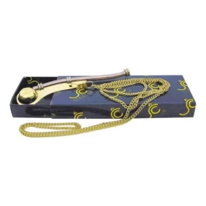 Bootsmannspfeife Nautic mit Kette – maritime Pfeife aus Messing und Kupfer in Geschenkbox