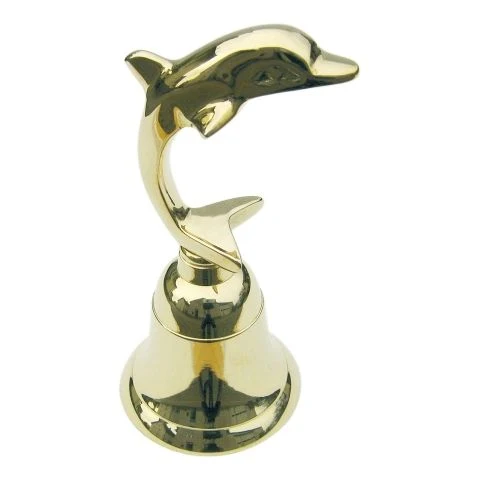 Tischglocke Delfin aus Messing, Höhe 13 cm, Ø 6 cm – Bild 2