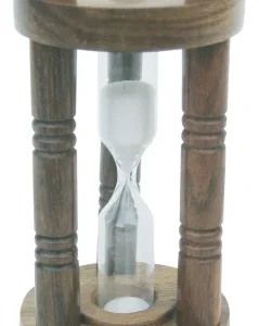 Sanduhr Holz Säulen Design – dekorative 3 Minuten Sanduhr im natürlichen Vintage Stil