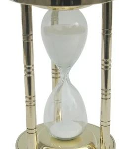 Sanduhr Messing Säulen Design – dekorative 3 Minuten Sanduhr im maritimen Vintage Stil