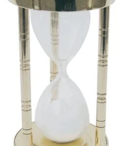 Sanduhr Messing Säulen Design – dekorative 5 Minuten Sanduhr im maritimen Vintage Stil
