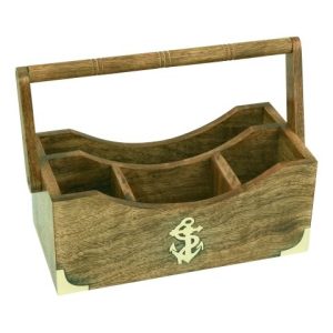 Organizer Anker – dekorative Aufbewahrungsbox aus Mango Holz mit Messing Details