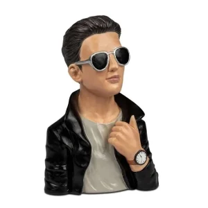Büste Mann mit Sonnenbrille und Armbanduhr 27 cm aus Kunststein handbemalt