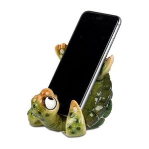 Dekofigur Schildkröten Harry als Handy-Halter 12cm grün