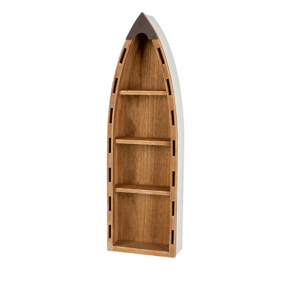 Fischerboot Standregal aus Holz – maritimes Standregal mit 4 Ablagefächern, 81 cm – Bild 2