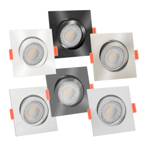 Smart Home 24V LED-Einbaustrahler eckig | 25mm & 6W | Alu | 60° | KNX, DALI, ZIGBEE, ECHO, CASAMBI, GOOGLE, Loxone, 1-10V, HUE