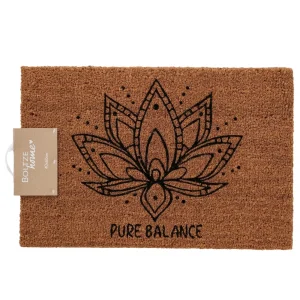 Fußmatte Bali Pure Balance – dekorative Kokos Fußmatte mit Blütenmotiv