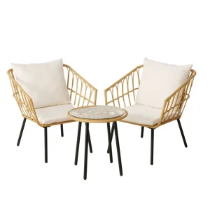 Lounge Möbelset Cascada 3 teilig mit Sitz und Rückenkissen
