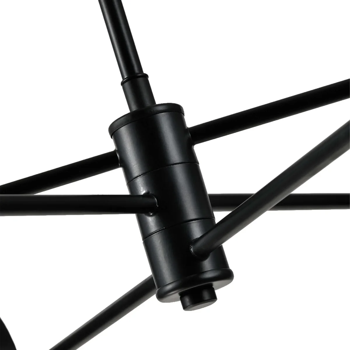 LQWELL® Kronleuchter 6-Licht E14, Industrie Chandelier, Modern Pendelleuchte Hängeleuchte für Wohnzimmer Schlafzimmer Esszimmer Gang Cafés Bar Studio, Metall Deckenlampe, Matt Schwarz – Bild 5