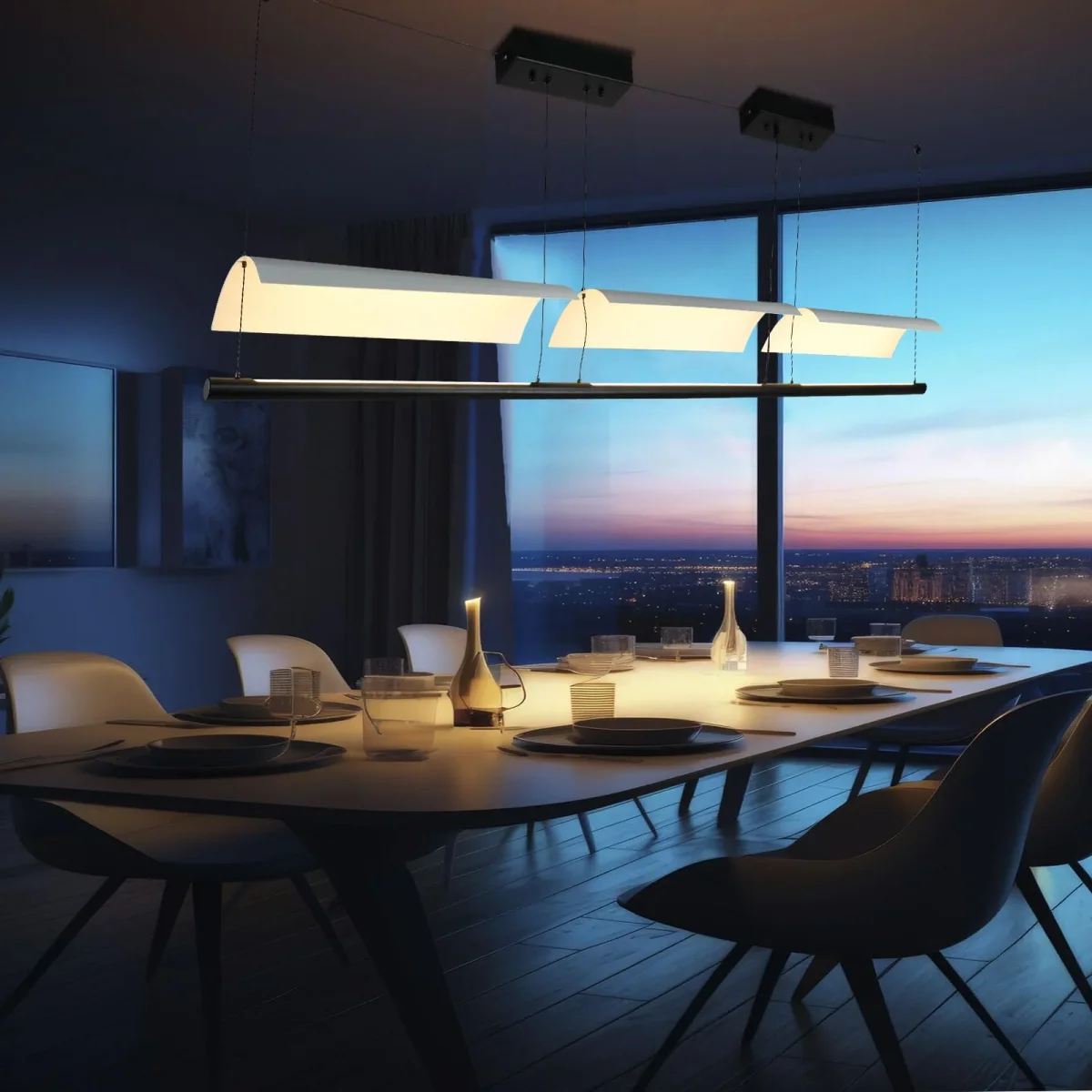 LQWELL® Modern Pendelleuchte Hängeleuchte LED 36W, Minimalist Industrie Pendellampe Vintage Hängelampe für Küche Wohnzimmer Schlafzimmer Esszimmer Cafés, Metall Kronleuchter Deckenlampe – Bild 7
