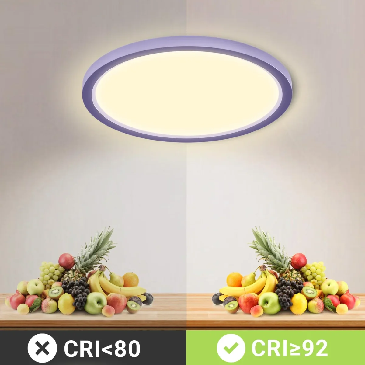 LQWELL® Deckenleuchte LED Deckenlampe, IP44 Wasserfest Badlampe Rund Flach 23W 3000K 2400LM Modern Schlicht Lampe Dünn für Wohnzimmer Badezimmer Schlafzimmer Küche Balkon Keller Büro, 300 * 25mm – Bild 5