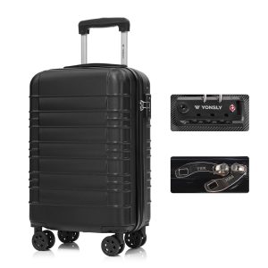 YONSLY® Premium Reisekoffer TSA-Schloss,YKK-Reißverschluss Hartschalen-Koffer Trolley Kabinenkoffer Rollkoffer Suitcase Handgepäck 4 Rollen