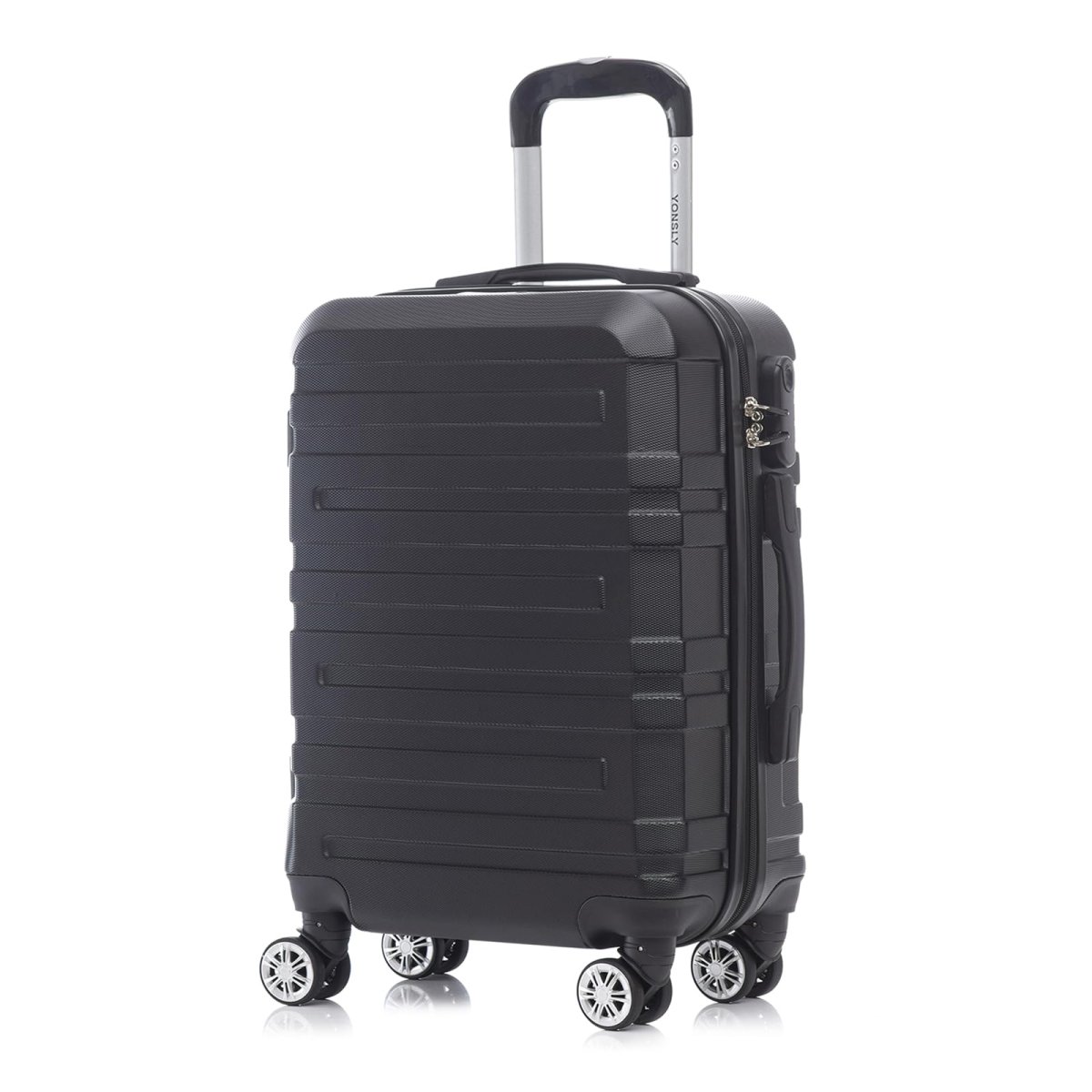 YONSLY® Reisekoffer Trolley, Rollkoffer Handgepäck Set, Kabinenkoffer, Travel Koffer Suitcase mit 4 Rollen 360°, Zahlenschloss, Weicher Gummigriff, Hartschalenreisekoffer – Bild 2