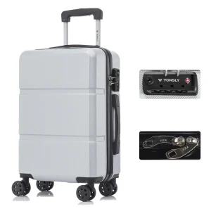 YONSLY® Premium Reisekoffer TSA-Schloss,YKK-Reißverschluss Hartschalen-Koffer Trolley Kabinenkoffer Rollkoffer Suitcase Handgepäck 4 Rollen