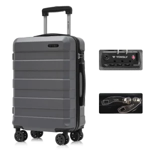 YONSLY® Premium Reisekoffer TSA-Schloss,YKK-Reißverschluss Hartschalen-Koffer Trolley Kabinenkoffer Rollkoffer Suitcase Handgepäck 4 Rollen