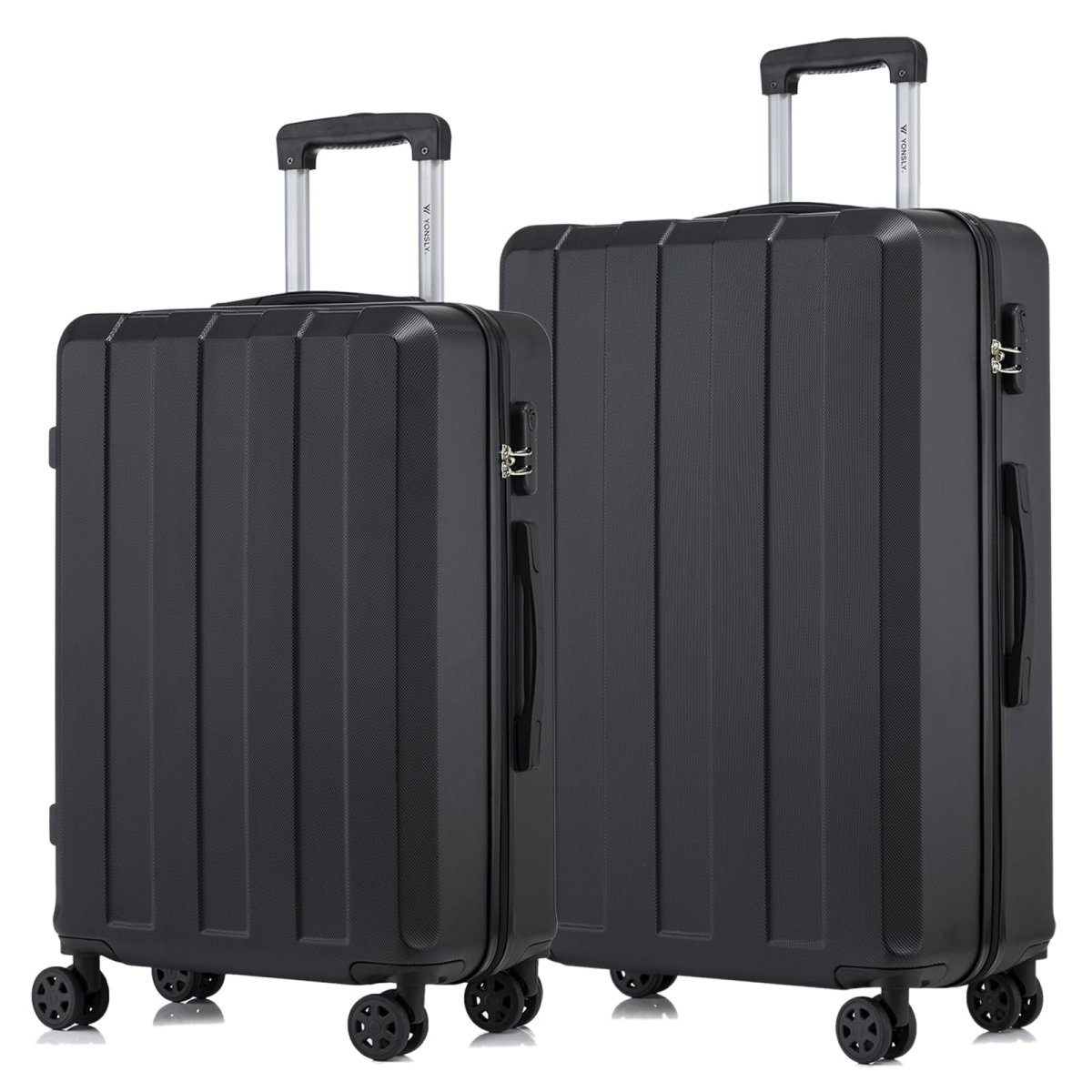 YONSLY® Trolley Reisekoffer Suitcase Set, Rollkoffer Handgepäck, Kofferset, Gepäckset Hartschalenreisekoffer mit 4 Rollen 360°, Zahlenschloss, Weicher Gummigriff (2er Set, L&XL)