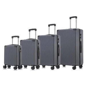 YONSLY® Trolley Reisekoffer Suitcase Set, Rollkoffer Handgepäck, Kofferset, Gepäckset Hartschalenreisekoffer mit 4 Rollen 360°, Zahlenschloss, Weicher Gummigriff (4er Set, S,M,L&XL)
