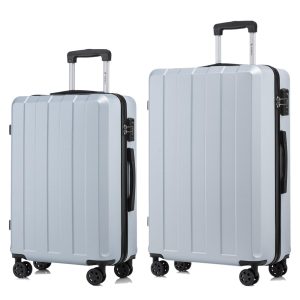 YONSLY® Premium Reisekoffer TSA-Schloss,YKK-Reißverschluss Hartschalen-Koffer Trolley Kabinenkoffer Rollkoffer Suitcase Handgepäck 4 Rollen (L-XL-Set)