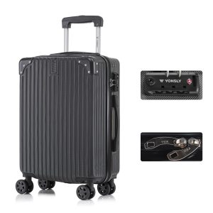 YONSLY® Premium Reisekoffer TSA-Schloss,YKK-Reißverschluss Hartschalen-Koffer Trolley Kabinenkoffer Rollkoffer Suitcase Handgepäck 4 Rollen