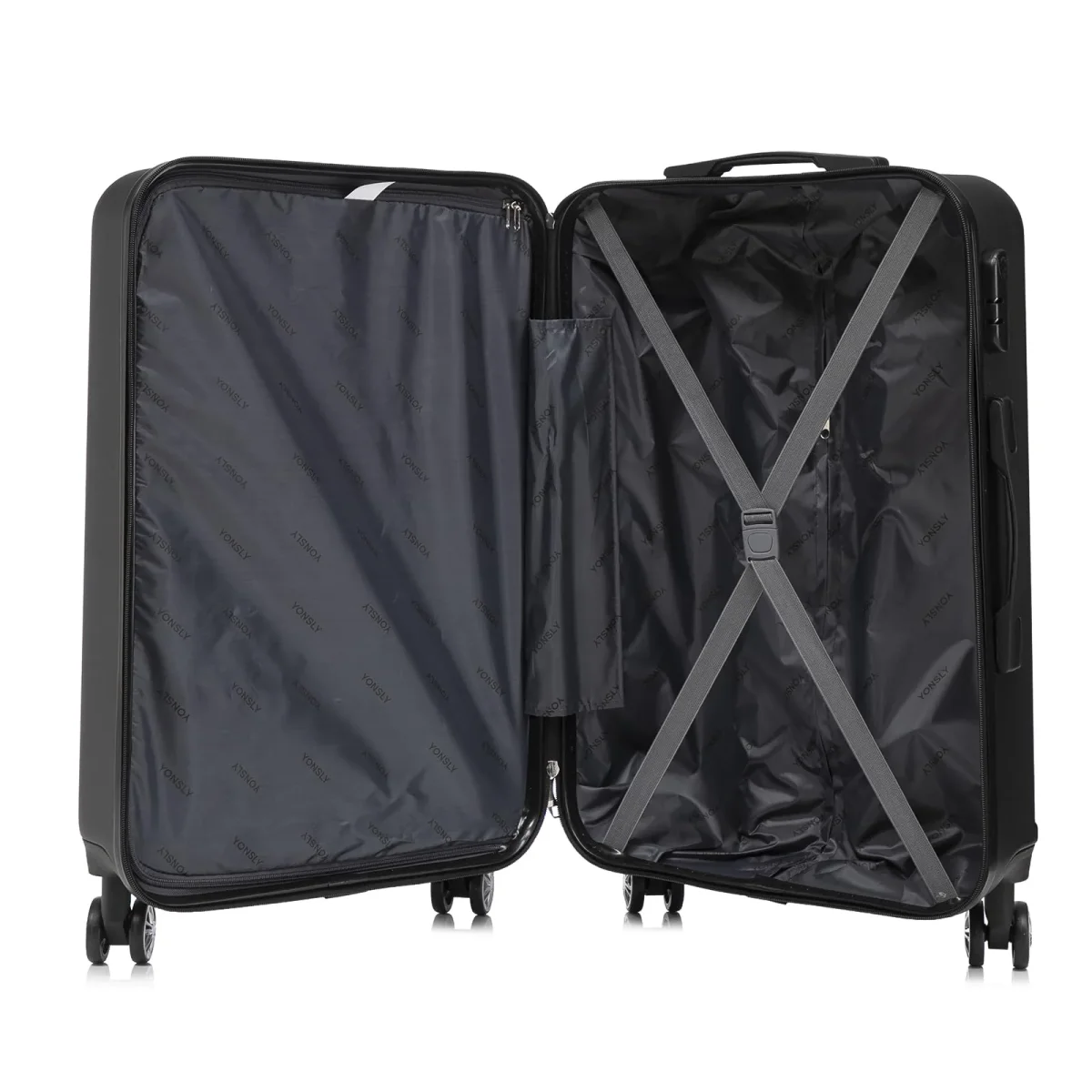 YONSLY® Koffer Suitcase, Trolley Reisekoffer Set, Rollkoffer Handgepäck, Kabinenkoffer Hartschalenreisekoffer mit 4 Rollen 360°, Zahlenschloss, Weicher Gummigriff – Bild 8
