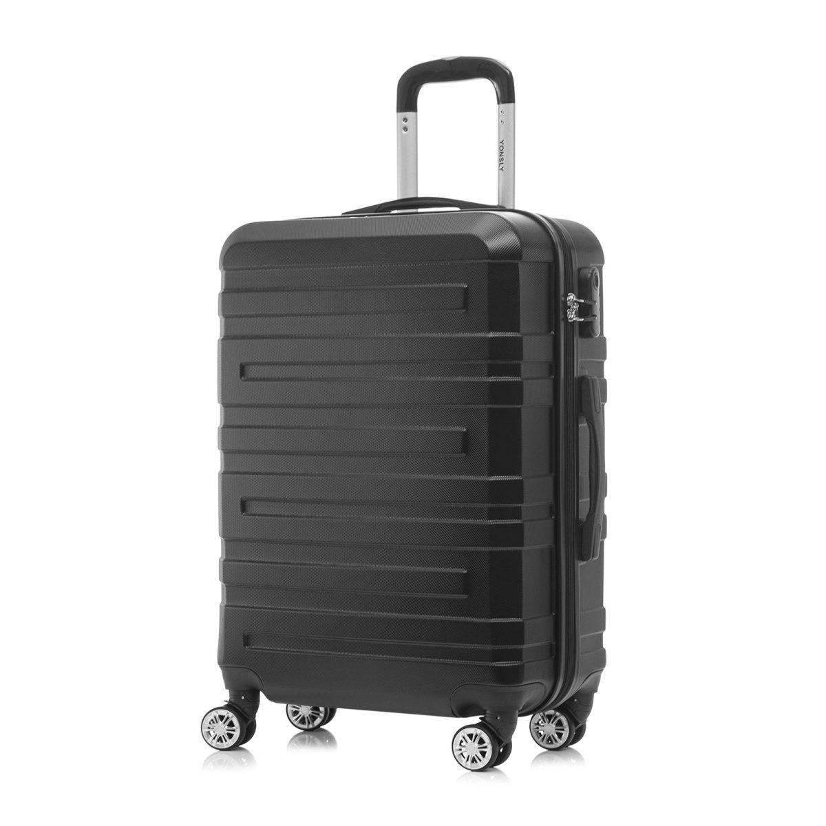 YONSLY® Reisekoffer Trolley, Rollkoffer Handgepäck Set, Kabinenkoffer, Travel Koffer Suitcase mit 4 Rollen 360°, Zahlenschloss, Weicher Gummigriff, Hartschalenreisekoffer – Bild 9