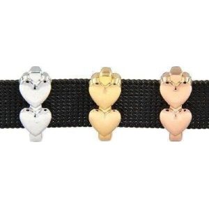Charms Doppel-Herz für Mesh-Armbänder in 3 Farben