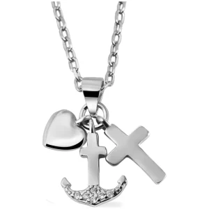 Echt Silber Anhänger Herz/Anker/Kreuz ohne Kette, 925/, 1,2 gr., rhodiniert