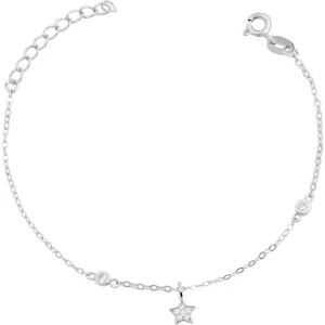Echt Silber Armband mit Stern 17cm
