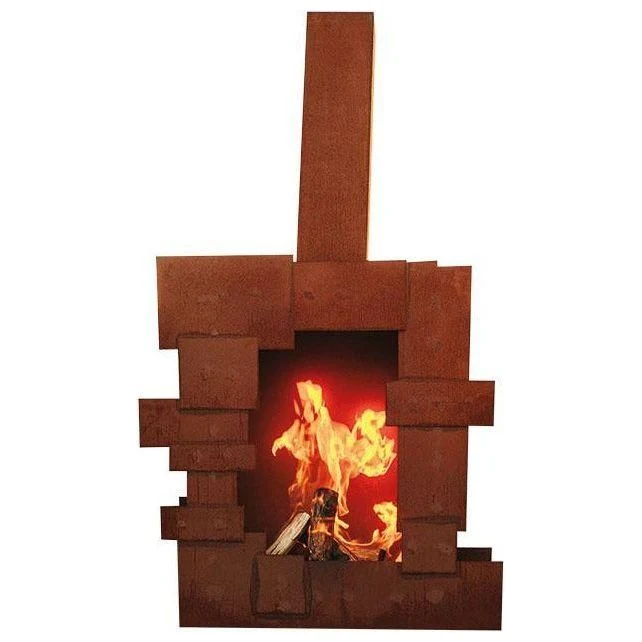 Kamin Oldstyle – rustikaler Gartenkamin aus Metall in Edelrost Optik – Bild 2