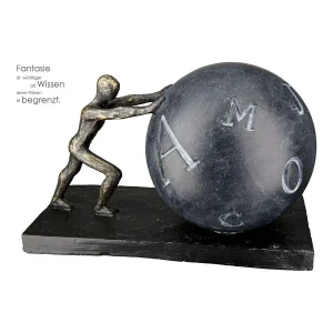 Poly Skulptur Buchstütze "Pushing"