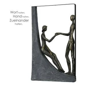Poly Skulptur "Holding Hands" bronze