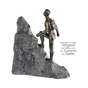 Poly Skulptur "Wanderer" bronzefarben