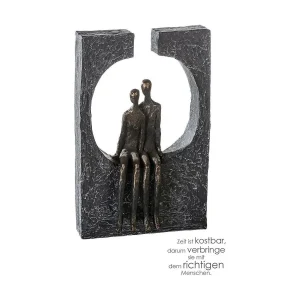 Poly Skulptur "Zweisamkeit" bronzefarben