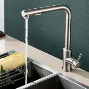 Wasserhahn Mischbatterie Küchenarmatur Hochdruck Edelstahl mit Brause