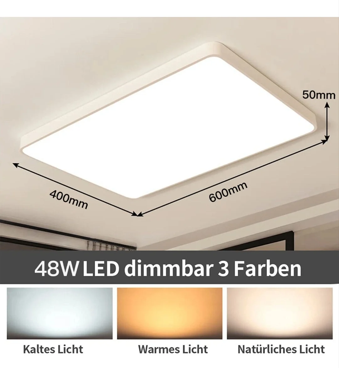 LED Deckenlampe Deckenleuchte Dimmbar Groß Schwarz – Bild 8