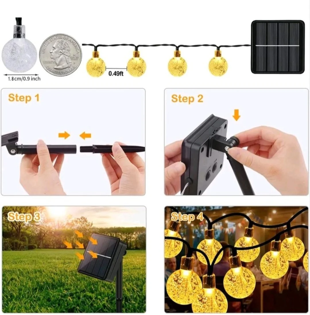 Solar Lichterkette Solarleuchten Parybeleuchtung 12 Meter – Bild 8