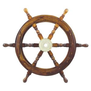 Steuerrad aus Holz mit Messing 60cm
