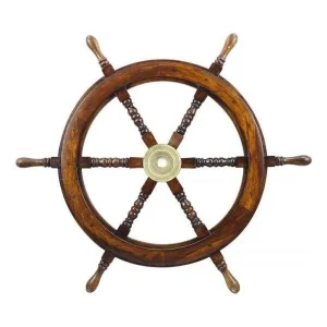 Steuerrad aus Holz mit Messing 75cm