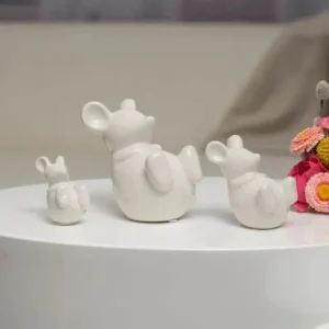 Tiziano Deko Mini-Figur Maus Tom weiß-creme