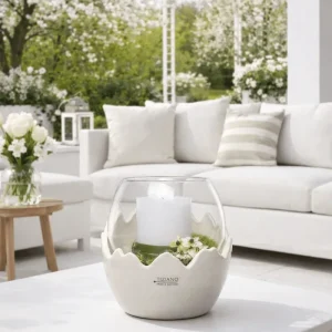 Tiziano Windlicht Cosmo creme egg 17 cm